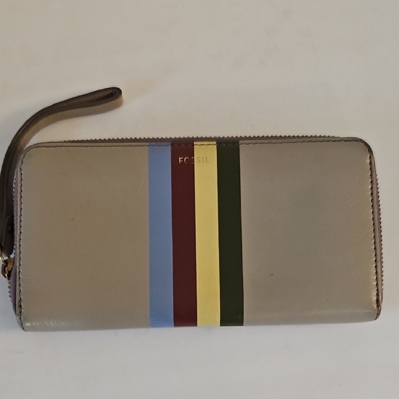 Fossil Beige Wallet with Colorful Stripes - Picture 5 of 16